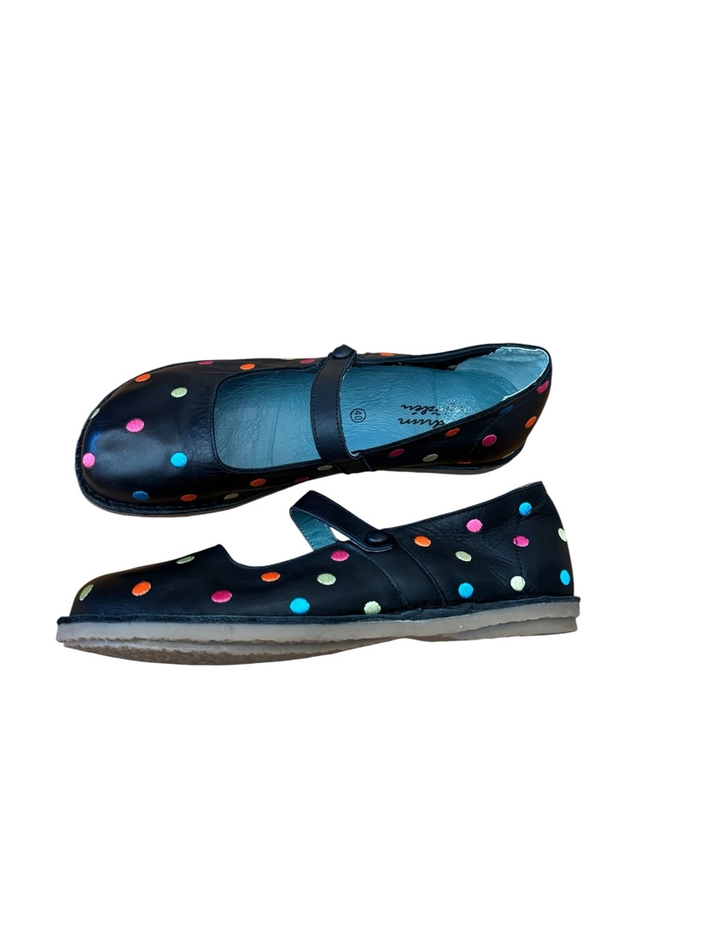 Gudrun Sjoden Mary Jane Style colorful polka dot Shoes size 40